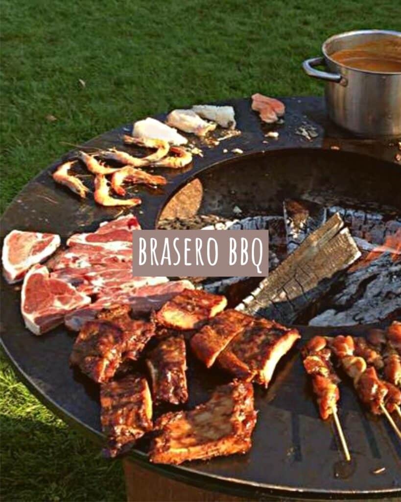 Brasero avec de la viande en location